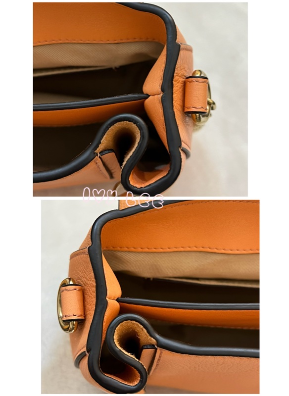 Chloe 牛皮皮革 Faye day bag 鏈扣 斜背包 肩背包 粽橘 粉橘 正品 二手精品-29