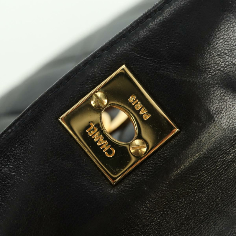 【日本直送】香奈兒 (CHANEL) 絎縫鏈條雙肩包,羊皮材質,金色/黑色,CC 標誌,貨號 BA12682SAV-22