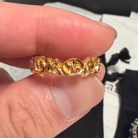 Chrome hearts 22k spellout 戒指 us8 克羅心戒指 全新帶票 金戒指 克羅心