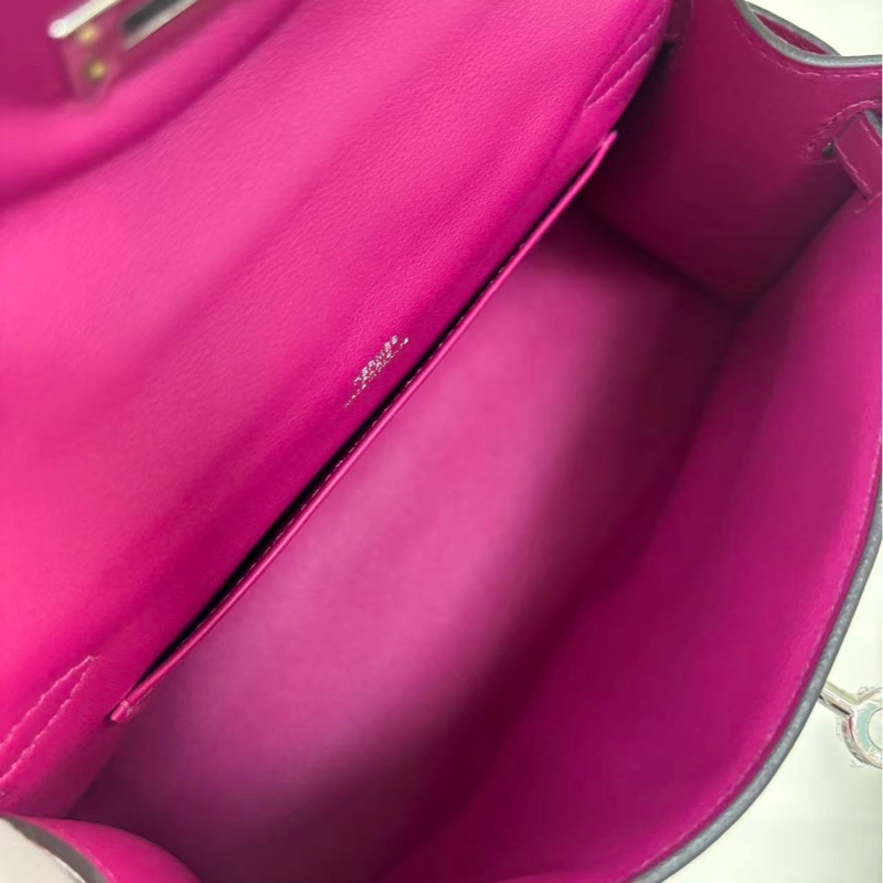 🌈Hermes🌟Mini Kelly一代💜L3玫瑰紫銀扣💜未使用閑置🌈swift皮🌟kelly pochette🌟minikelly🌟kelly🌟minikelly一代🌟愛馬仕🌟-4