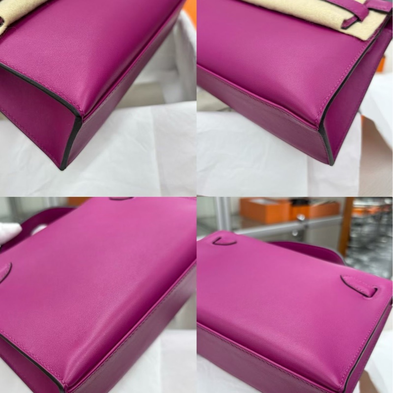 🌈Hermes🌟Mini Kelly一代💜L3玫瑰紫銀扣💜未使用閑置🌈swift皮🌟kelly pochette🌟minikelly🌟kelly🌟minikelly一代🌟愛馬仕🌟-7