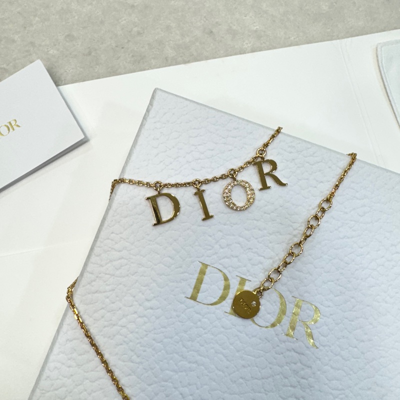 迪奧DIOR項鏈金色DIO(R)EVOLUTION 字母標誌水晶項鍊N1308DVOCY-6