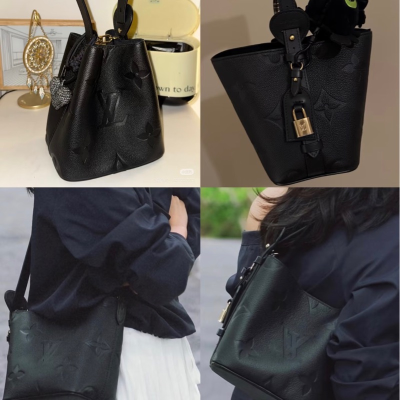 全新全配❤️晶片🉑斜背👌LV 黑色 All In BB #水桶包 #全皮 M13480-3
