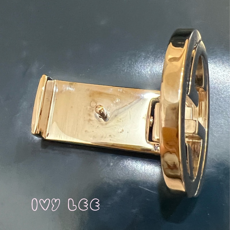 GUCCI 雙G互扣式皮革單肩包 斜背包 藍色 銀鍊條包387609 正品 二手精品-6