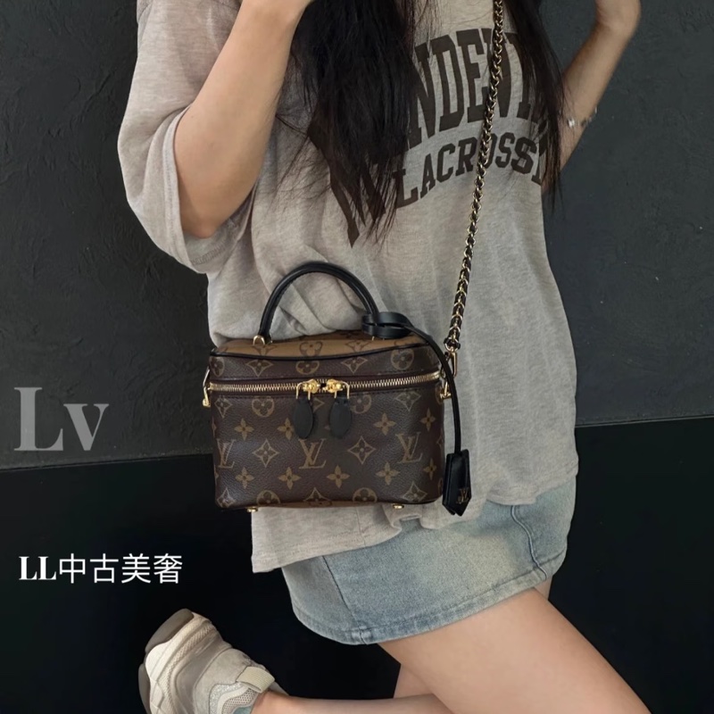 全新全配❤️晶片🉑斜背❤️ lv #老花 #新款 #化妝盒 #vanity-4