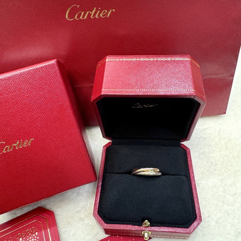 卡地亞Cartier 18K三色金Trinity小型款三環戒指CRB4235159 經典永恆現貨 💍-5