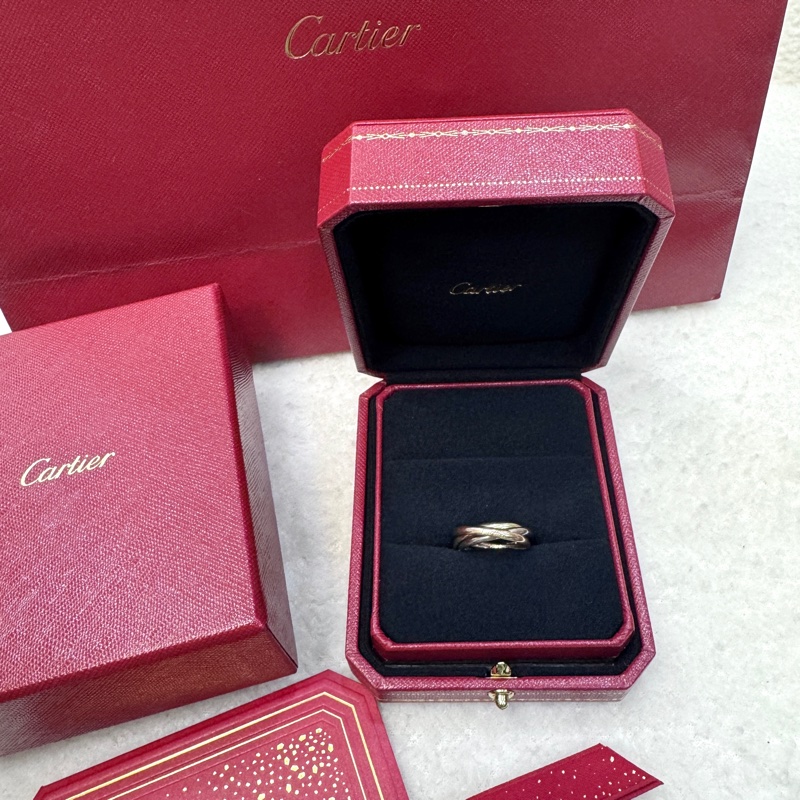卡地亞Cartier 18K三色金Trinity小型款三環戒指CRB4235155 經典永恆現貨 💍-6