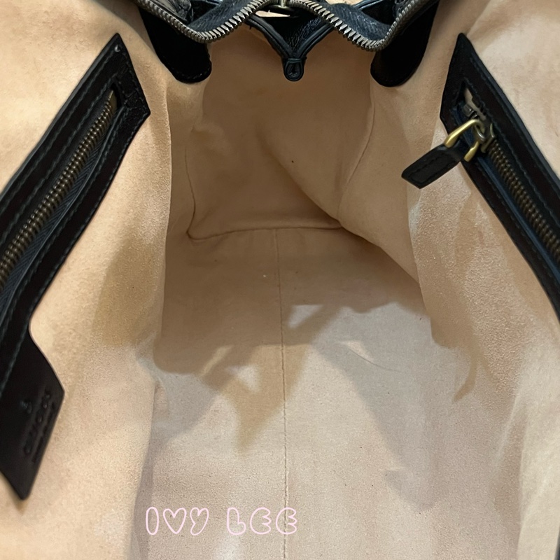 Gucci Libelle 兩用皮革手提包 斜背包 516459 黑色 金 虎頭 正品 二手精品-9