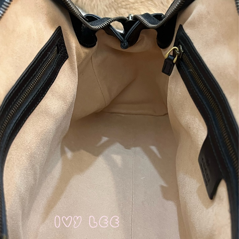 Gucci Libelle 兩用皮革手提包 斜背包 516459 黑色 金 虎頭 正品 二手精品-10