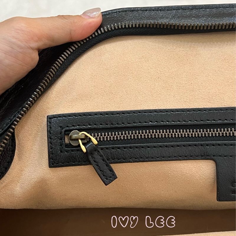 Gucci Libelle 兩用皮革手提包 斜背包 516459 黑色 金 虎頭 正品 二手精品-13