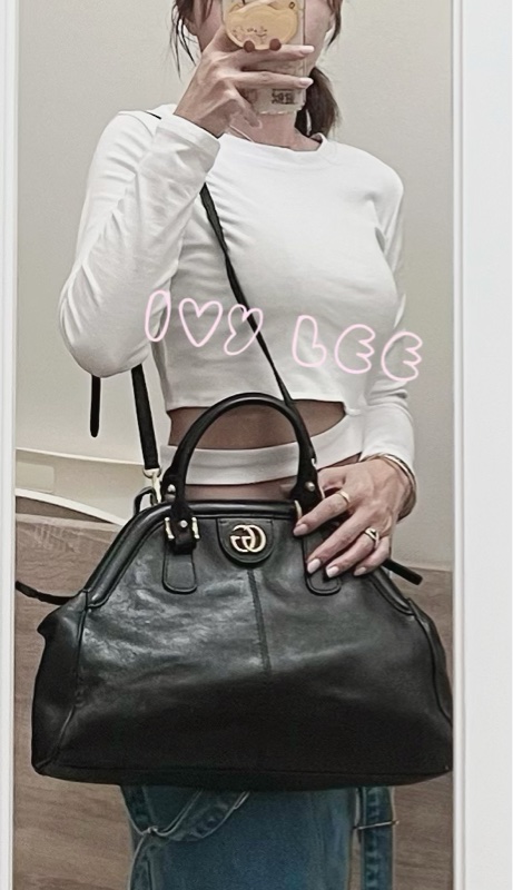 Gucci Libelle 兩用皮革手提包 斜背包 516459 黑色 金 虎頭 正品 二手精品-20