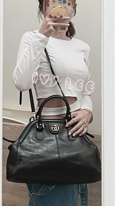 Gucci Libelle 兩用皮革手提包 斜背包 516459 黑色 金 虎頭 正品 二手精品-38