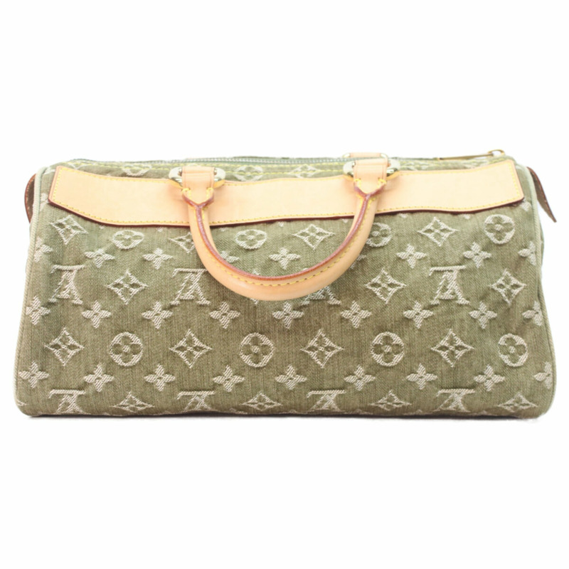 路易威登 M95215 Monogram Denim Lichen Neo Speedy 手提包，卡其色，金色五金，女士款-2