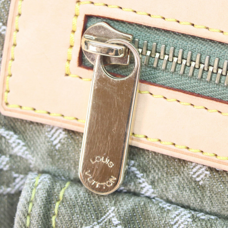 路易威登 M95215 Monogram Denim Lichen Neo Speedy 手提包，卡其色，金色五金，女士款-6