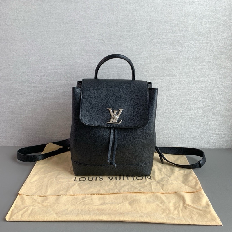 👜LV Lockme|黑銀雙肩包|98新|簡約耐看黑銀百搭-0