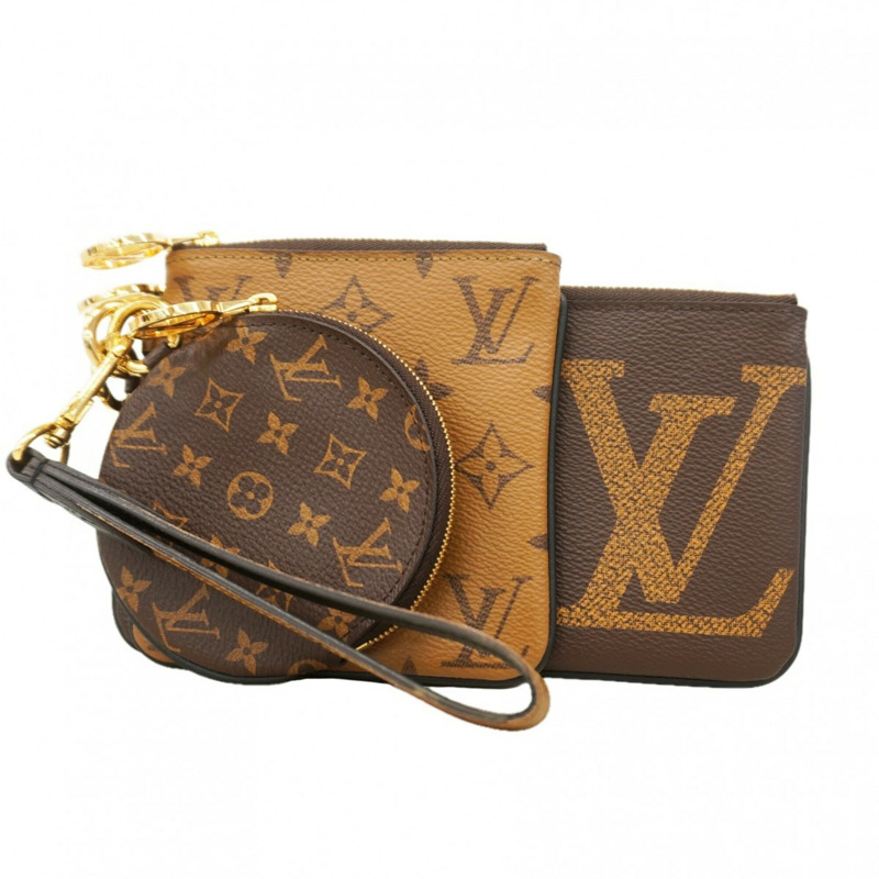 路易威登 Monogram Giant Reverse Pochette Trio 手拿包/收納包 M68756 棕色 女士-0