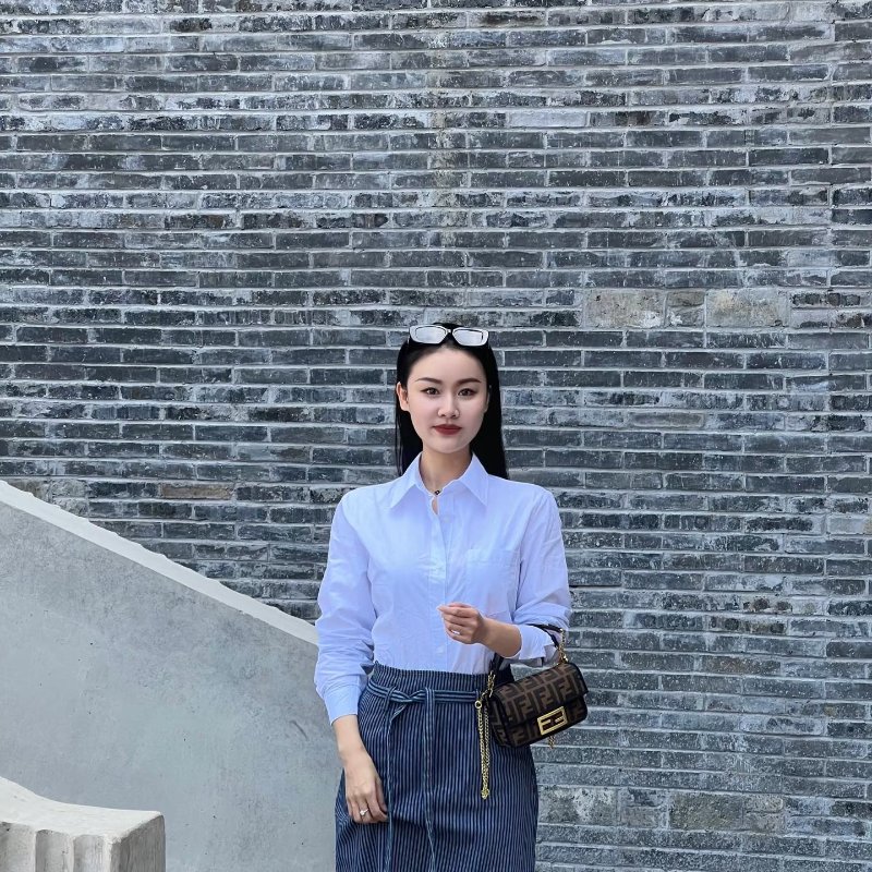 FENDI 老花帆布法棍Baguettemini手提斜背包19*11*5 98新配件塵袋-0