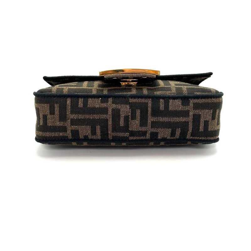 FENDI 老花帆布法棍Baguettemini手提斜背包19*11*5 98新配件塵袋-5