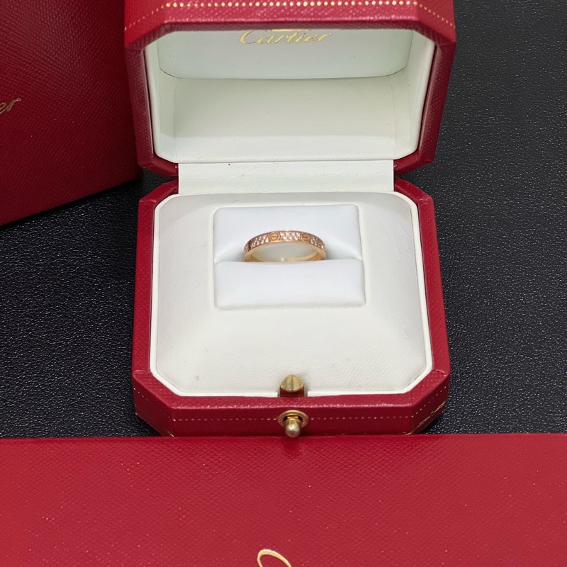 99新Cartier卡地亞Love系列18K玫瑰金窄版滿天星 47號-1