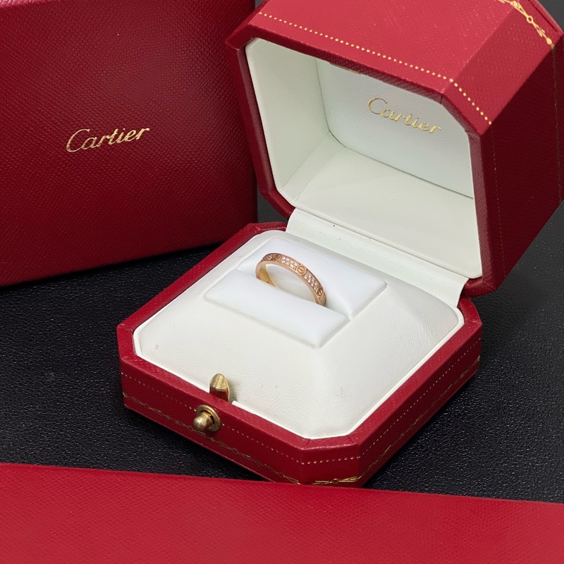 99新Cartier卡地亞Love系列18K玫瑰金窄版滿天星 47號-2