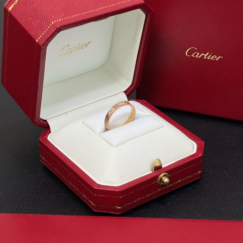99新Cartier卡地亞Love系列18K玫瑰金窄版滿天星 47號-3