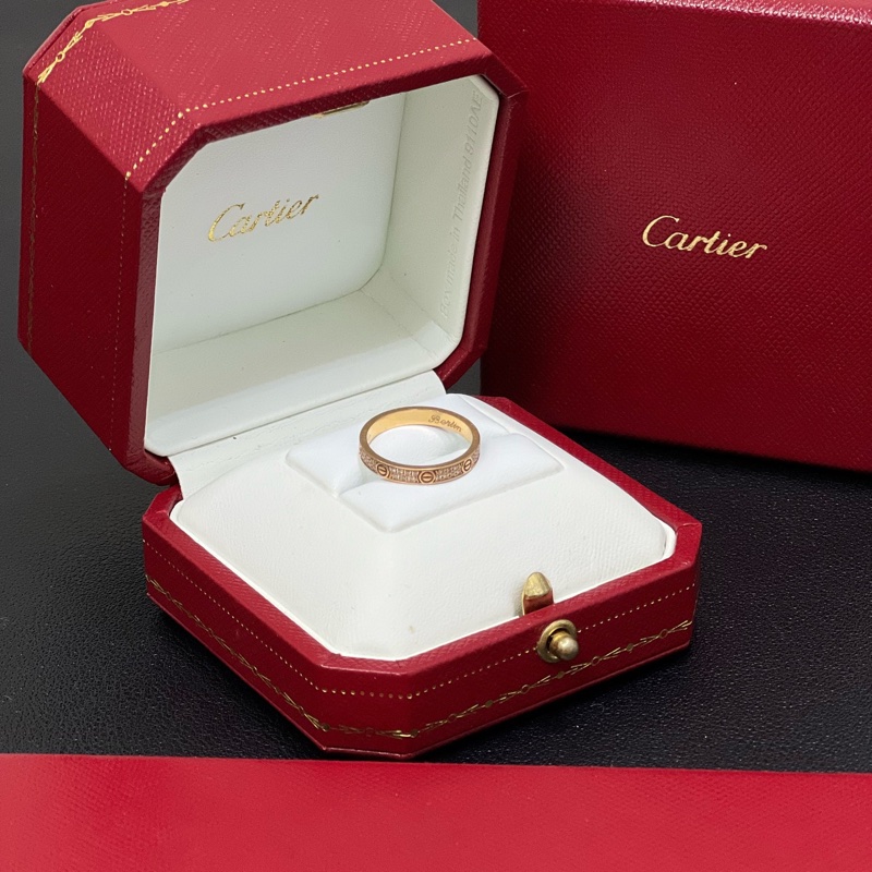 99新Cartier卡地亞Love系列18K玫瑰金窄版滿天星 47號-4