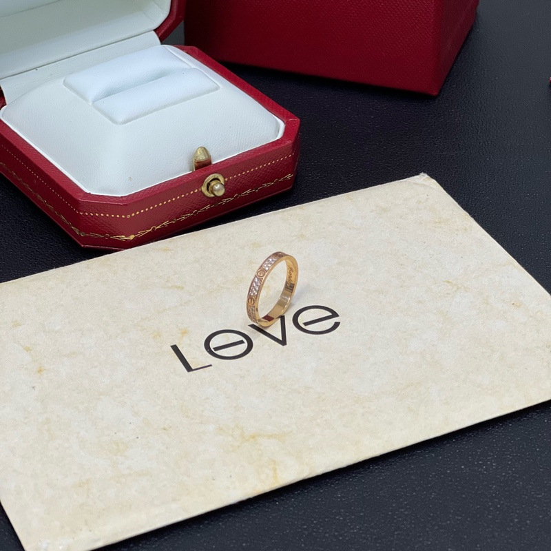 99新Cartier卡地亞Love系列18K玫瑰金窄版滿天星 47號-5