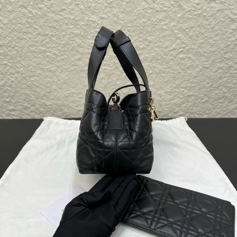 99新Dior迪奧Toujours黑色金扣小號土著包手提單肩包-4
