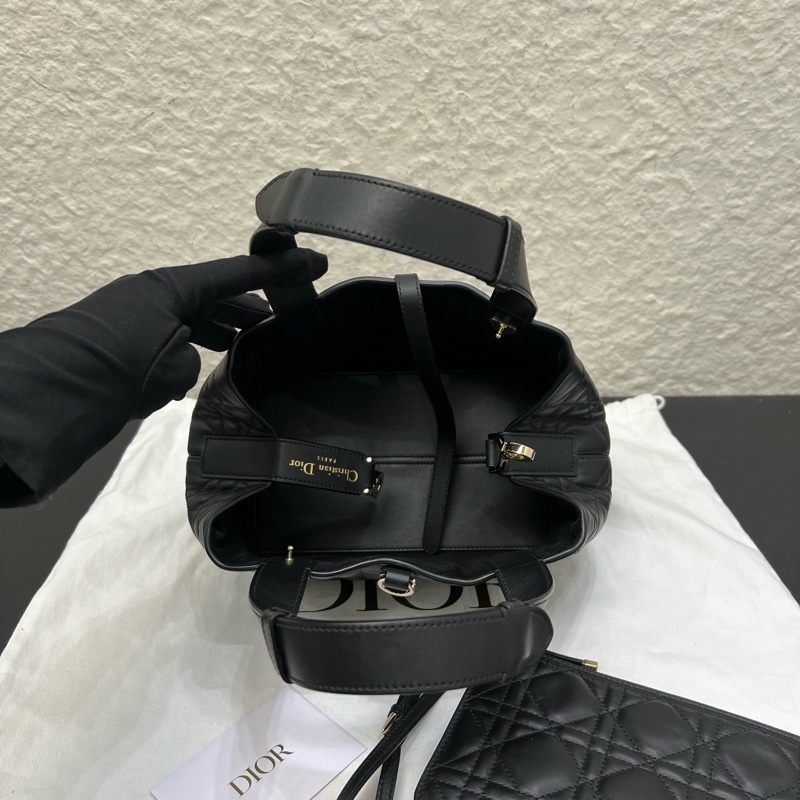 99新Dior迪奧Toujours黑色金扣小號土著包手提單肩包-7