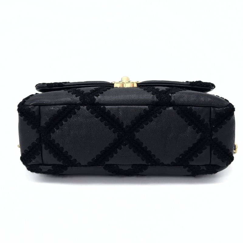 CHANEL 黑金19bag中號外縫線手提斜背鏈條包 30*18*9 98新配件購證 保卡 塵袋-6