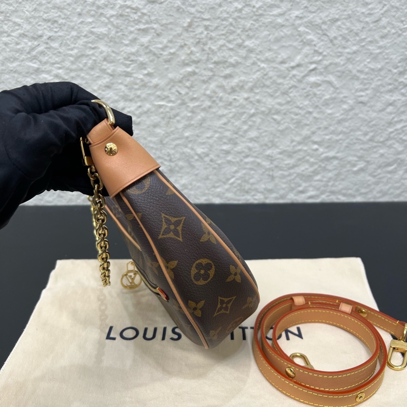98新LV路易威登Loop經典老花月亮包豌豆包-3