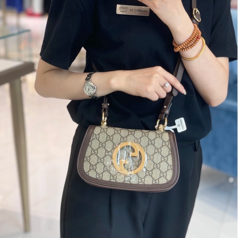 98新Gucci古馳Blondie系列小號 老花滿印手斜挎包-8