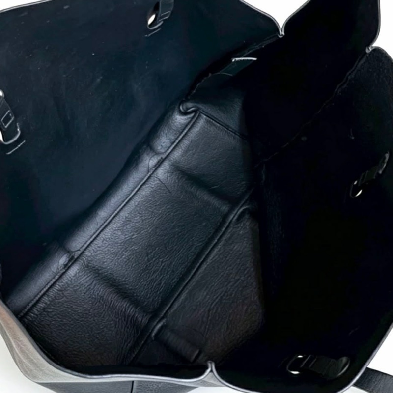 Balenciaga巴黎世家經典黑牛皮Logo標誌托特包-14