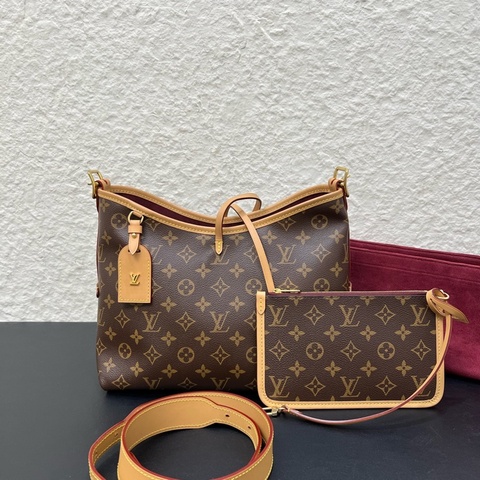 LV路易威登Carryall 小號芯老花子母包購物袋單肩斜挎包