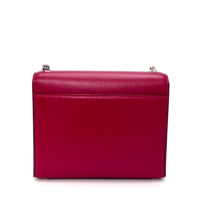 HERMES 辣椒紅銀扣 mini verrou 肩背手槍包 17*13*4 98新配件塵袋-4