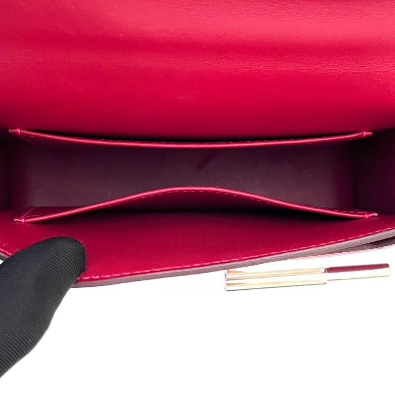 HERMES 辣椒紅銀扣 mini verrou 肩背手槍包 17*13*4 98新配件塵袋-5