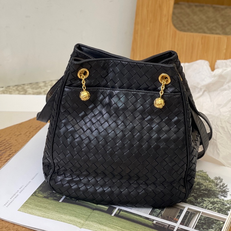 bottega Veneta葆蝶家 編織金球包 雕花小金球中古斜挎包-1