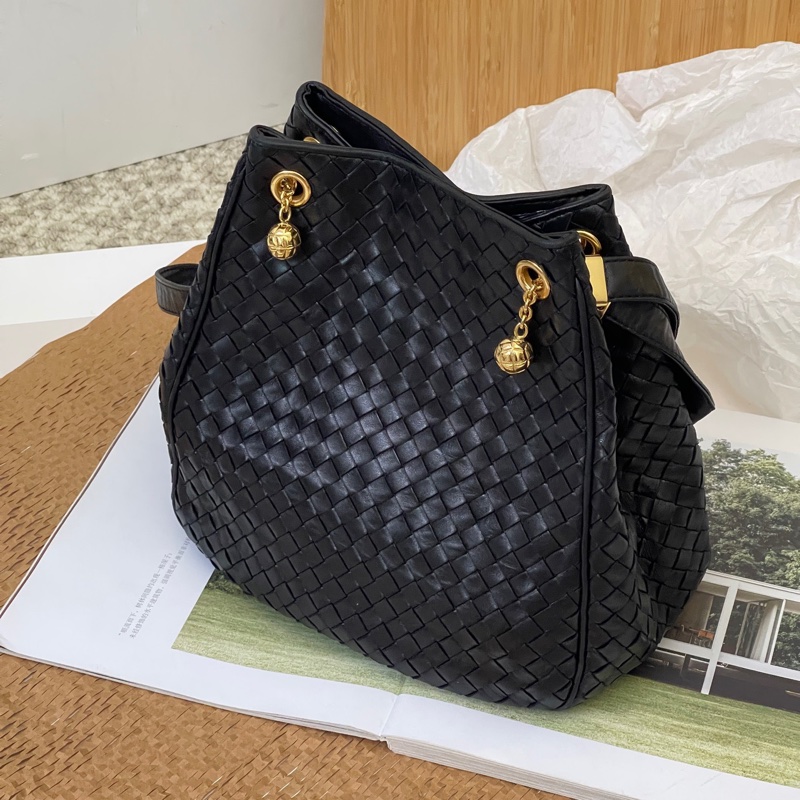 bottega Veneta葆蝶家 編織金球包 雕花小金球中古斜挎包-5