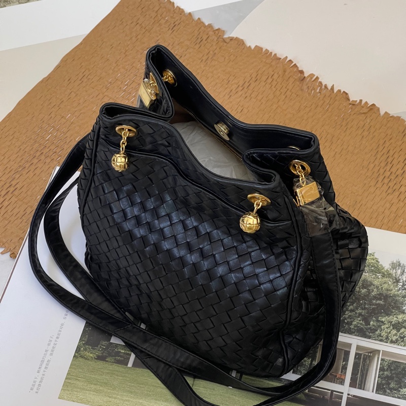 bottega Veneta葆蝶家 編織金球包 雕花小金球中古斜挎包-7