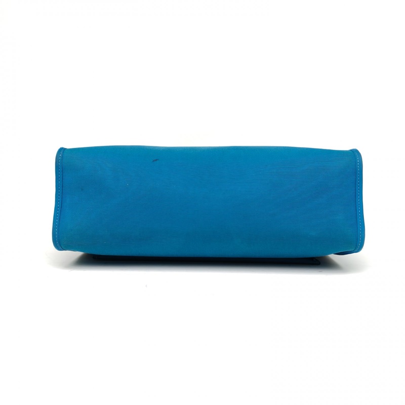 HERMES Herbag31伊茲密爾藍帆布/牛皮C刻銀扣-3