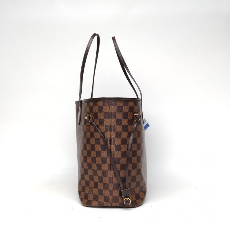 LOUIS VUITTON Neverfull中號棕色棋盤格PVC金扣2018-1