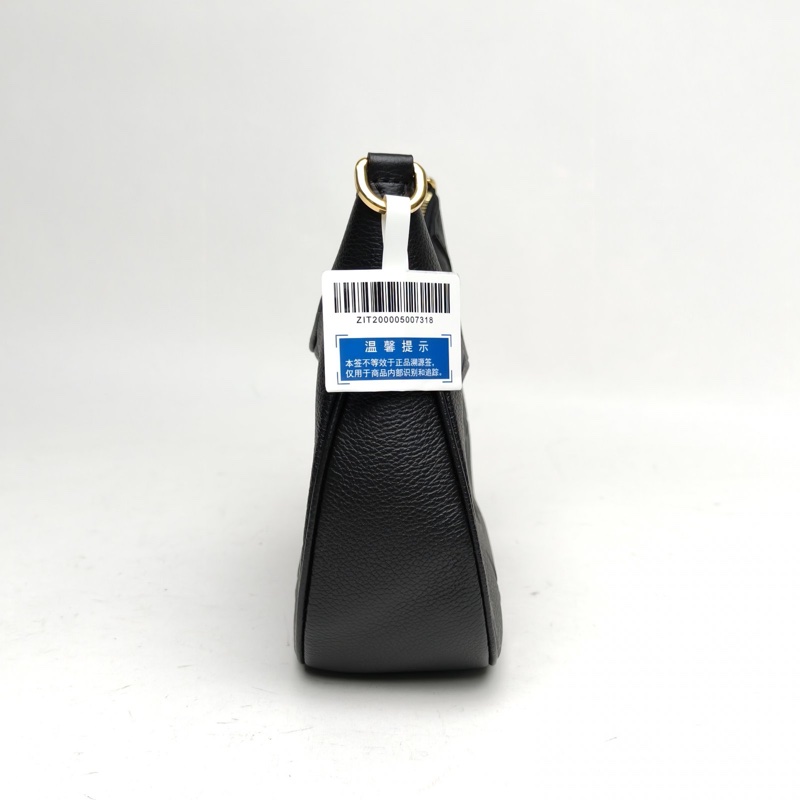 LOUIS VUITTON Bagatelle腋下包黑色牛皮晶片大Logo印花-1