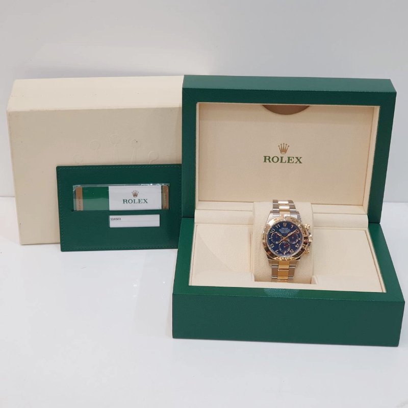 【大眾名錶】 Rolex 勞力士 116503 Daytona 2020/01卡 市場罕見 藍色數字賽車面盤 計時碼錶 錶徑40mm B1325-9