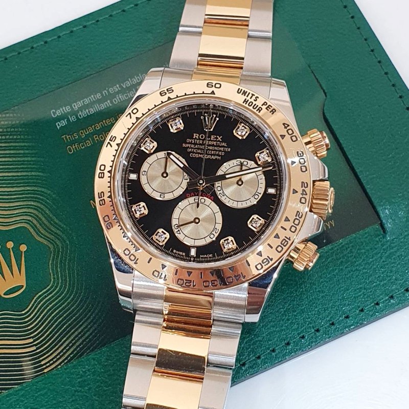 【大眾名錶】 Rolex 勞力士 126503 Daytona 2024/04 最新款 半金迪通拿 黑色8鑽面盤 錶徑40mm B1327-5
