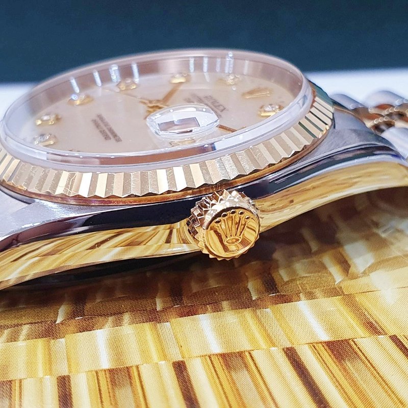 【大眾名錶】ROLEX 勞力士16233 Datejust 蠔式日誌 市面少有 新包台 原廠貝殼十鑽面盤 底蓋原廠貼紙 原帶未整理 B1329-6