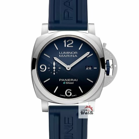 【大眾名錶】PANERAI沛納海 PAM01157 2022/07 保固至2030/08 深海漸層藍面盤 三明治面盤 藍色龍頭 原廠帶扣 B1330