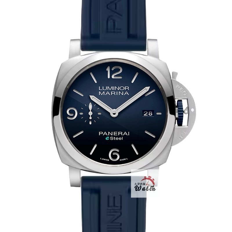 【大眾名錶】PANERAI沛納海 PAM01157 2022/07 保固至2030/08 深海漸層藍面盤 三明治面盤 藍色龍頭 原廠帶扣 B1330-0