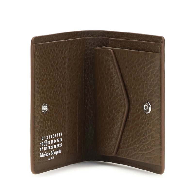 【Maison Margiela】四針 壓花小牛皮 雙折 零錢袋 皮夾 卡夾 棕色 S56UI0140P4455T2181-4