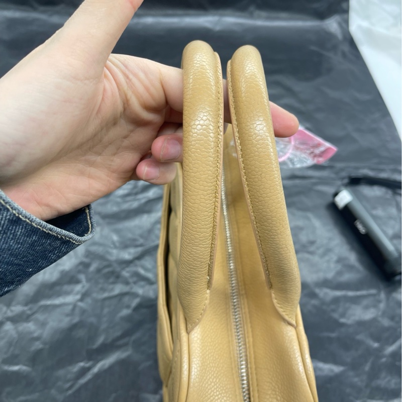 Chanel/香奈兒 03P中古奶茶色保齡球小號 8開 27cm-3