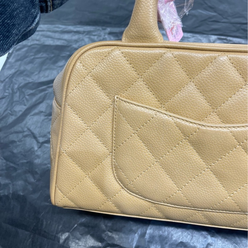 Chanel/香奈兒 03P中古奶茶色保齡球小號 8開 27cm-4